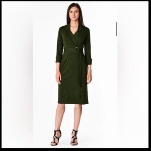 EShakti Green Faux Wrap Dress